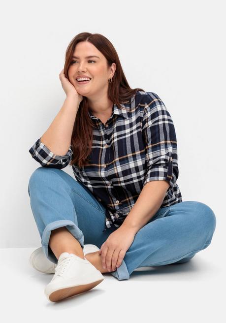 Sheego Gerade Jeans Mit Seitlichem Stretchbund - Blue Denim Sheego