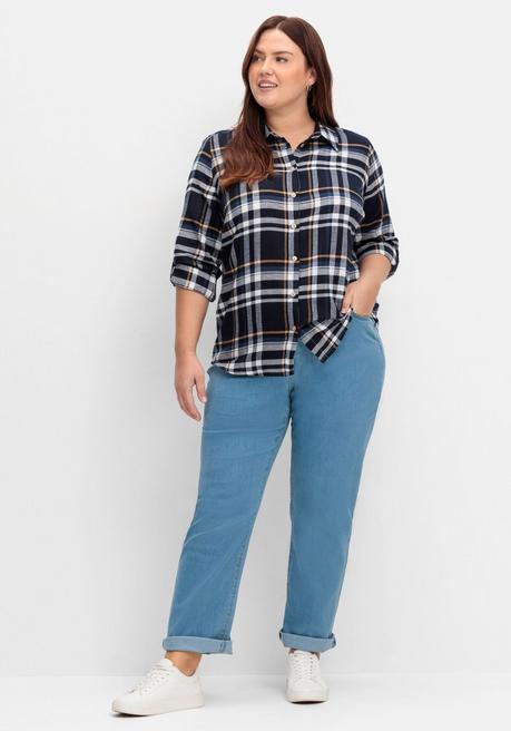 sheego Gerade Jeans mit seitlichem Stretchbund - blue Denim sheego