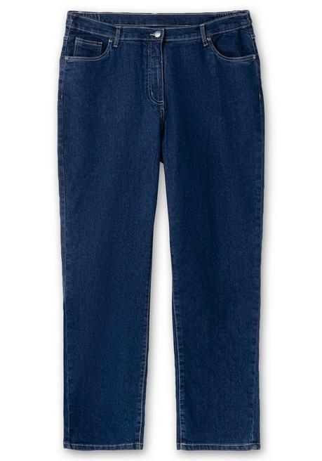 Sheego Gerade Jeans Mit Seitlichem Stretchbund - Dark Blue Denim Sheego