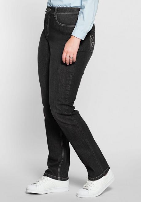 Sheego Gerade Jeans Mit Shaping-Einsatz - Black Denim Sheego
