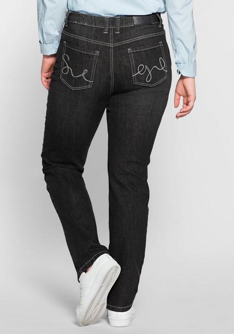 Sheego Gerade Jeans Mit Shaping-Einsatz - Black Denim Sheego