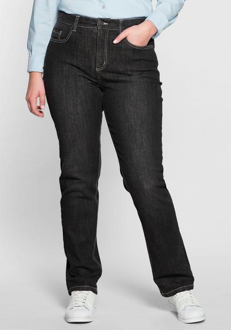 Sheego Gerade Jeans Mit Shaping-Einsatz - Black Denim Sheego