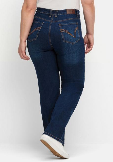 Sheego Gerade Jeans Mit Shaping-Einsatz - Dark Blue Denim Sheego
