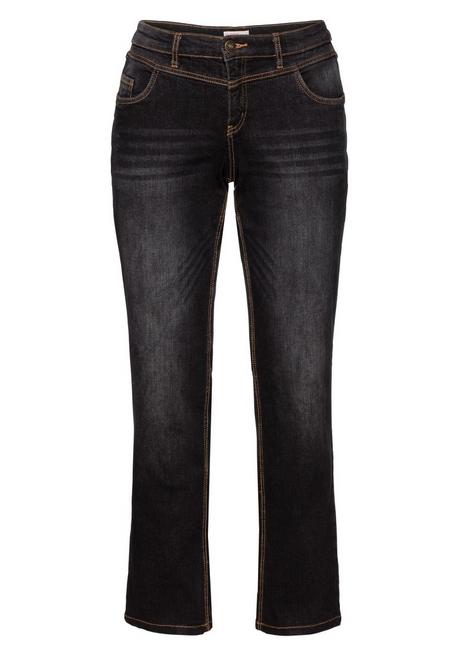 Sheego Gerade Jeans Mit Used-Effekten - Black Denim Sheego