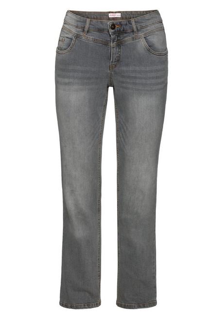 Sheego Gerade Jeans Mit Used-Effekten - Grey Denim Sheego