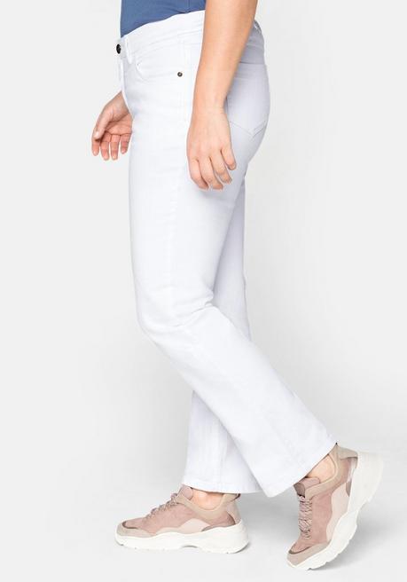 Sheego Gerade Jeans Mit Used-Effekten - White Denim Sheego
