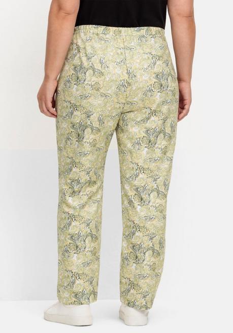 Sheego Gerade Schlupfhose Mit Paisleymuster - Hellgelb Gemustert Sheego