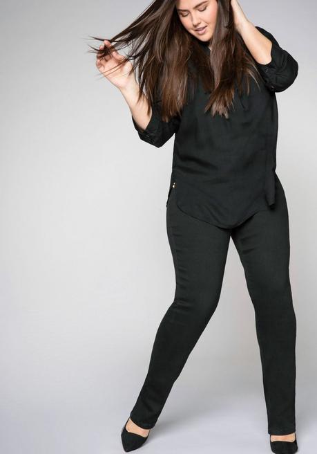 Sheego Gerade Stretch-Jeans Mit Bodyforming-Effekt - Black Denim Sheego