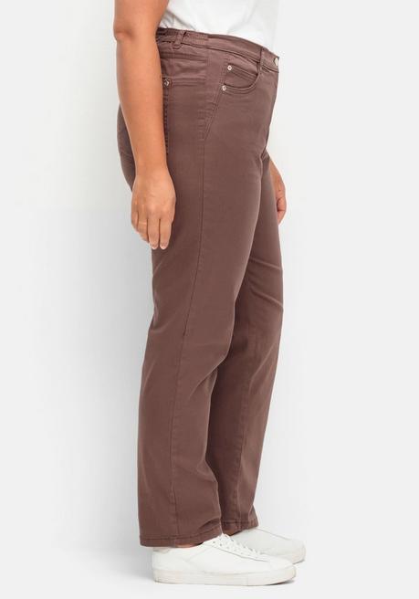 Sheego Gerade Stretch-Jeans Mit Komfortbund - Braun Sheego