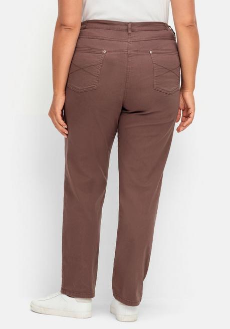 Sheego Gerade Stretch-Jeans Mit Komfortbund - Braun Sheego