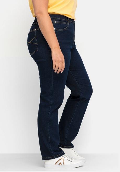 Sheego Gerade Stretch-Jeans Mit Komfortbund - Dark Blue Denim Sheego