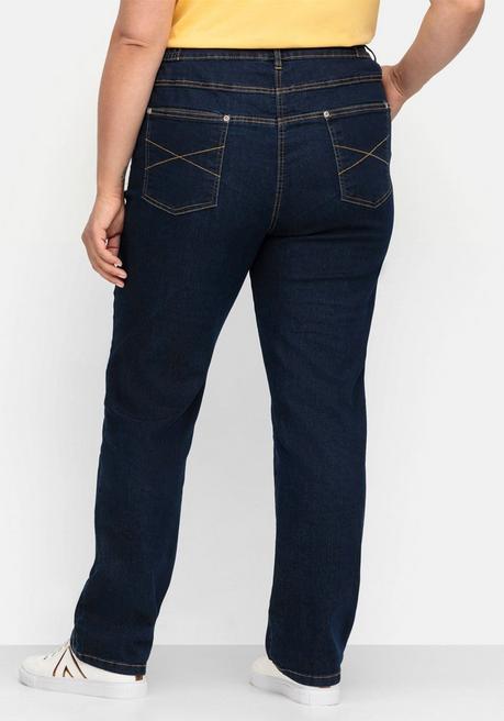 Sheego Gerade Stretch-Jeans Mit Komfortbund - Dark Blue Denim Sheego