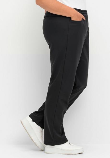 Sheego Gerade Thermohose Mit Komfortbund - Schwarz Sheego