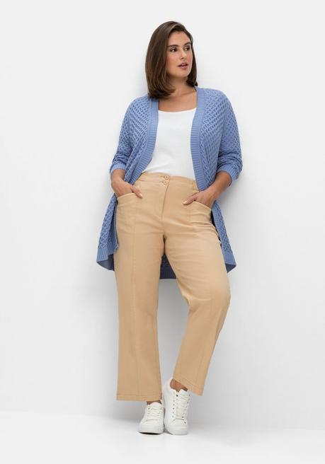 sheego Gerade Twillhose in Curvy-Schnitt PIA, mit Biesen vorn - beigefarben sheego