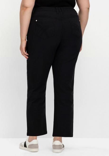 Sheego Gerade Twillhose In Knöchelbedeckender Länge - Schwarz Sheego