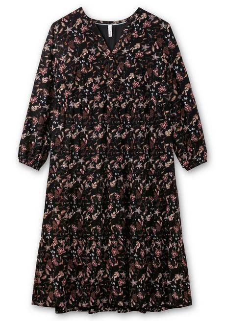 Sheego Gestuftes Maxikleid Mit Alloverprint - Schwarz Bedruckt Sheego