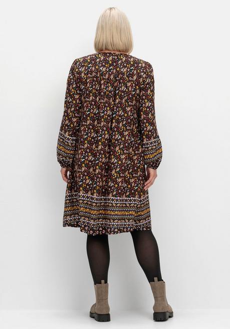 Sheego Hängerchen-Kleid Im Mustermix, In A-Linie - Braun Gemustert Sheego