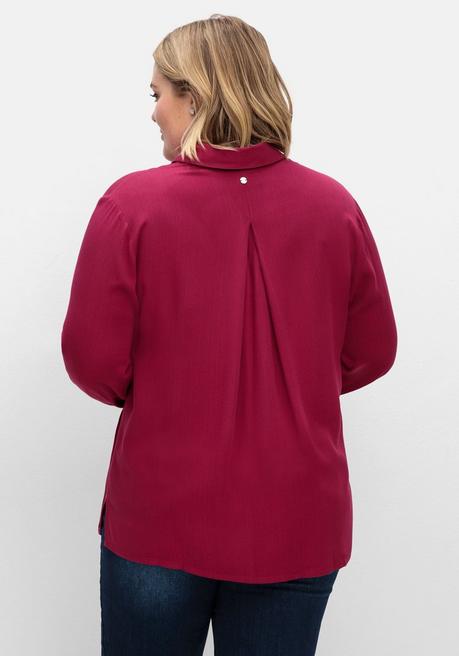 Sheego Hemdbluse In Strukturierter Optik - Beere Sheego