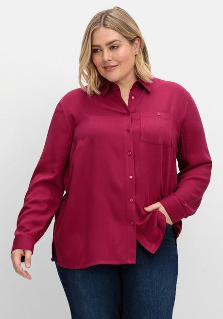 Sheego Hemdbluse In Strukturierter Optik - Beere Sheego