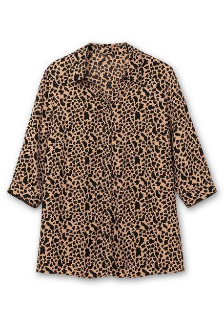 Sheego Hemdbluse Mit Animalprint, In Leichter A-Linie - Schwarz Gemustert Sheego