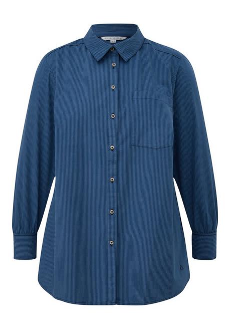 TRIANGLE Hemdbluse mit feinem Streifenmuster - blau gestreift sheego