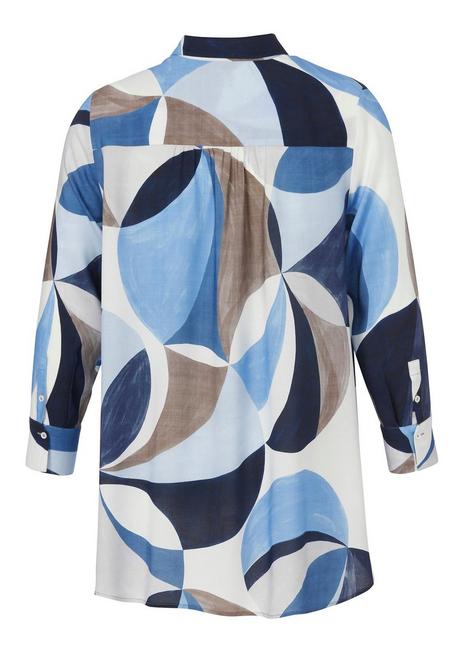 VIA APPIA DUE Hemdbluse Mit Grafischem Alloverprint - Indigo Gemustert Sheego