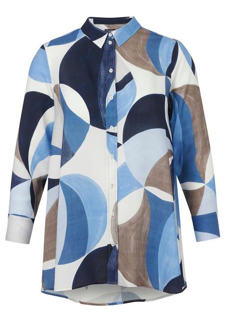 VIA APPIA DUE Hemdbluse mit grafischem Alloverprint - indigo gemustert sheego