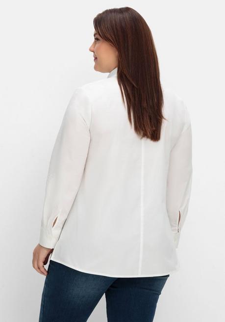 Sheego Hemdbluse Mit Krempelärmeln, In Leichter A-Linie - Weiß Sheego
