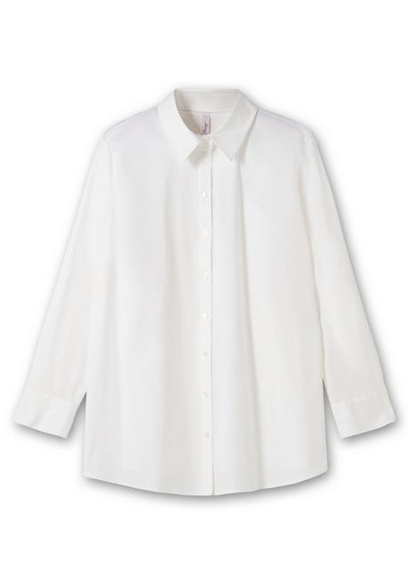 Sheego Hemdbluse Mit Krempelärmeln, In Leichter A-Linie - Weiß Sheego