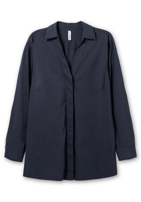 Sheego Hemdbluse Mit Verdeckter Knopfleiste - Nachtblau Sheego