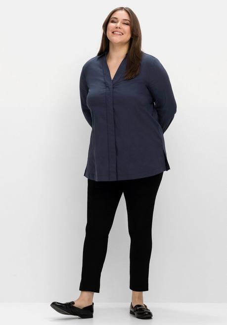 Sheego Hemdbluse Mit Verdeckter Knopfleiste - Nachtblau Sheego