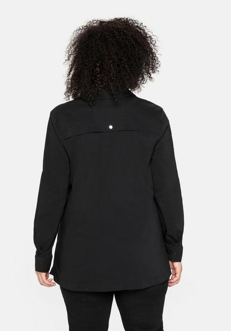 Sheego Hemdbluse Mit Verdeckter Knopfleiste - Schwarz Sheego