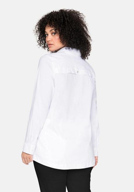 Sheego Hemdbluse Mit Verdeckter Knopfleiste - Weiß Sheego