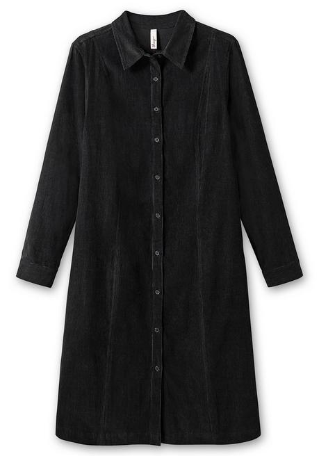 Sheego Hemdblusenkleid Aus Weichem Cord - Schwarz Sheego