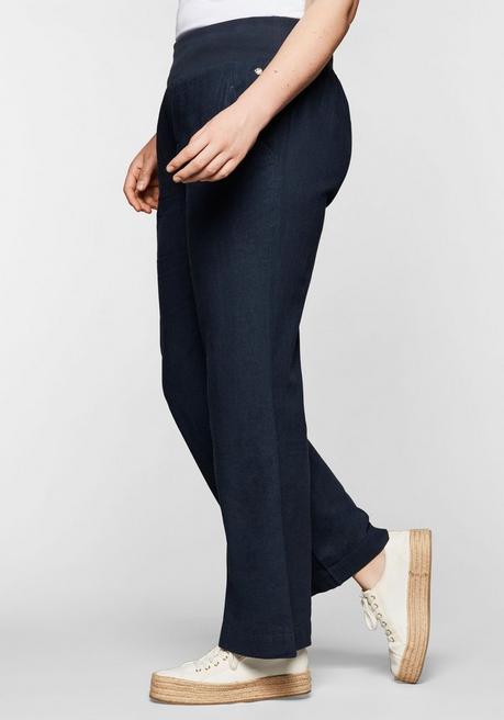 Sheego Hose Im Curvy-Schnitt ELLA Aus Leinen-Viskose-Mix - Nachtblau Sheego