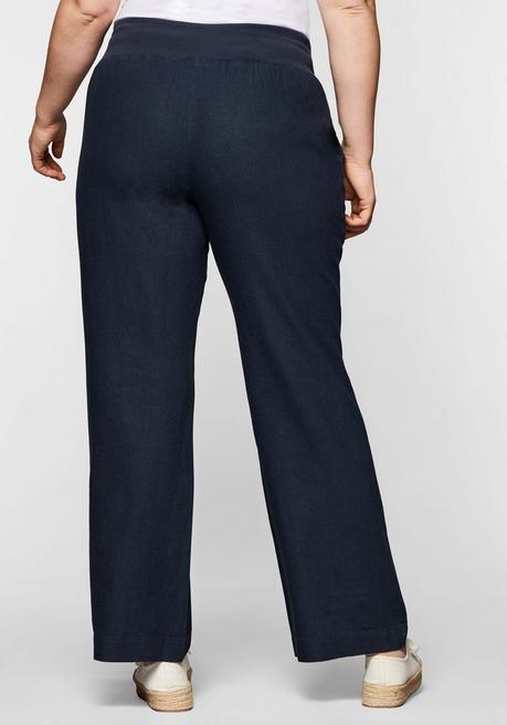 Sheego Hose Im Curvy-Schnitt ELLA Aus Leinen-Viskose-Mix - Nachtblau Sheego
