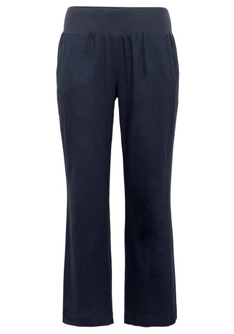 Sheego Hose Im Curvy-Schnitt ELLA Aus Leinen-Viskose-Mix - Nachtblau Sheego