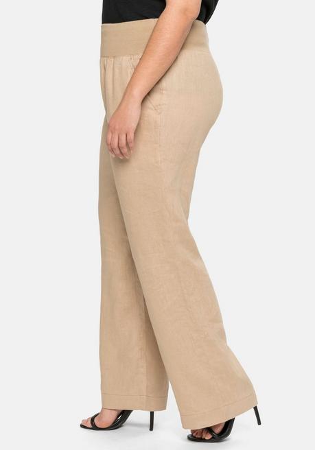 Sheego Hose Im Curvy-Schnitt ELLA Aus Leinen-Viskose-Mix - Beigefarben Meliert Sheego