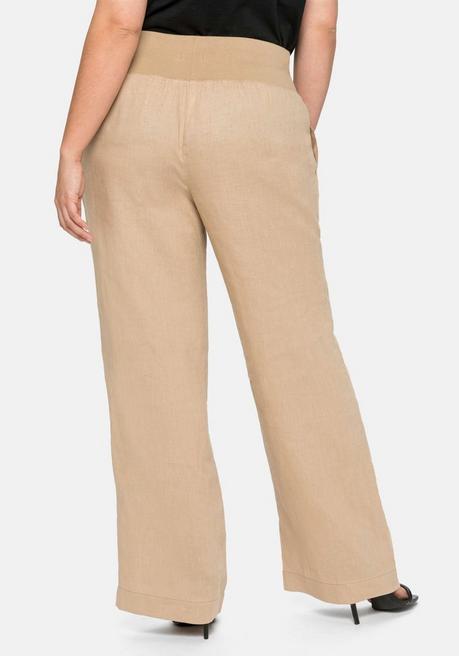 Sheego Hose Im Curvy-Schnitt ELLA Aus Leinen-Viskose-Mix - Beigefarben Meliert Sheego