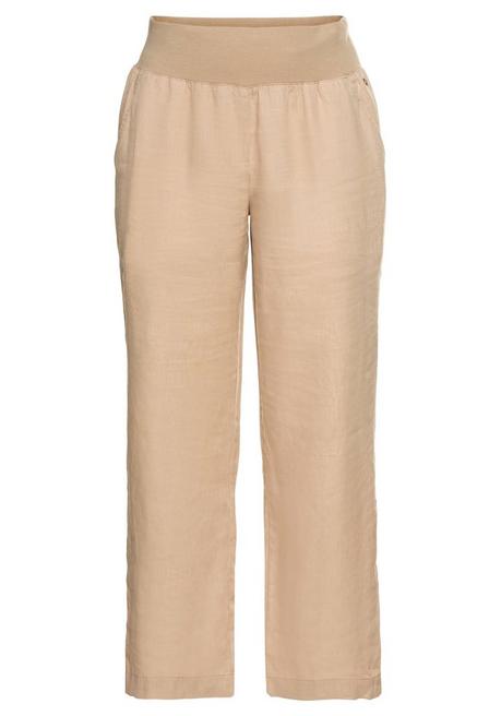 Sheego Hose Im Curvy-Schnitt ELLA Aus Leinen-Viskose-Mix - Beigefarben Meliert Sheego