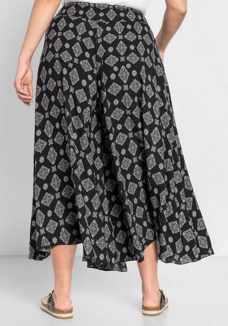 Sheego Hosenrock Mit Zwei Taschen - Schwarz Bedruckt Sheego