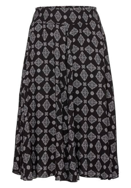 Sheego Hosenrock Mit Zwei Taschen - Schwarz Bedruckt Sheego