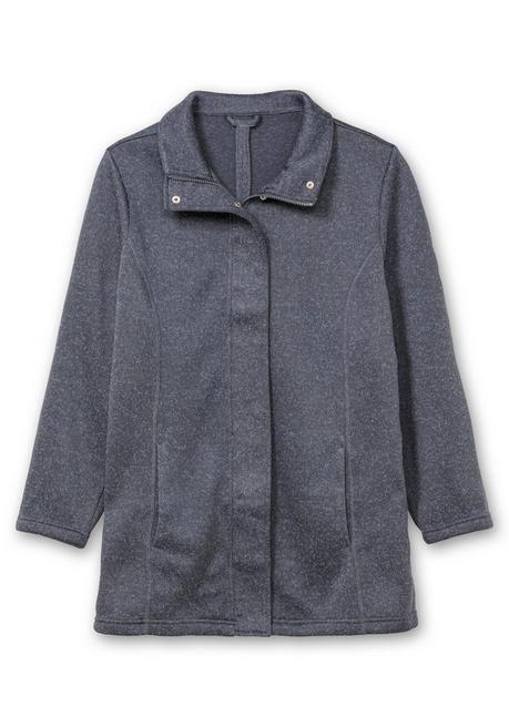 Sheego Jacke Aus Meliertem Strickfleece - Taubenblau Sheego