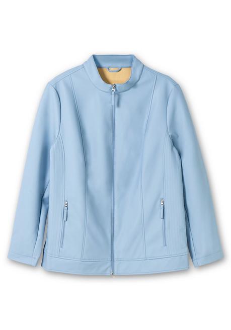 Sheego Jacke Mit Stehkragen, Aus Lederimitat - Bleu Sheego