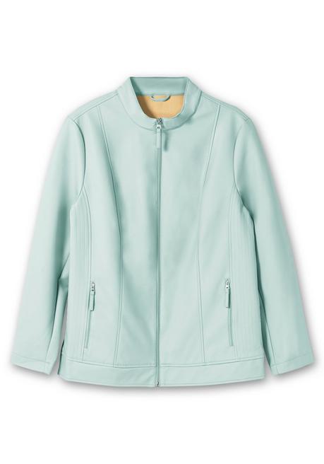 Sheego Jacke Mit Stehkragen, Aus Lederimitat - Mint Sheego