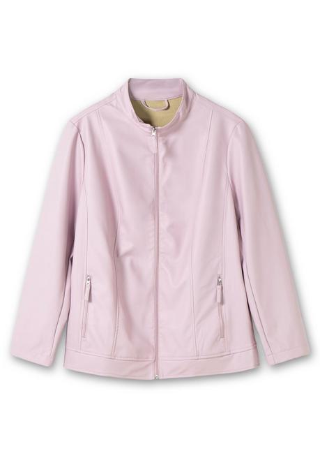 Sheego Jacke Mit Stehkragen, Aus Lederimitat - Rosé Sheego