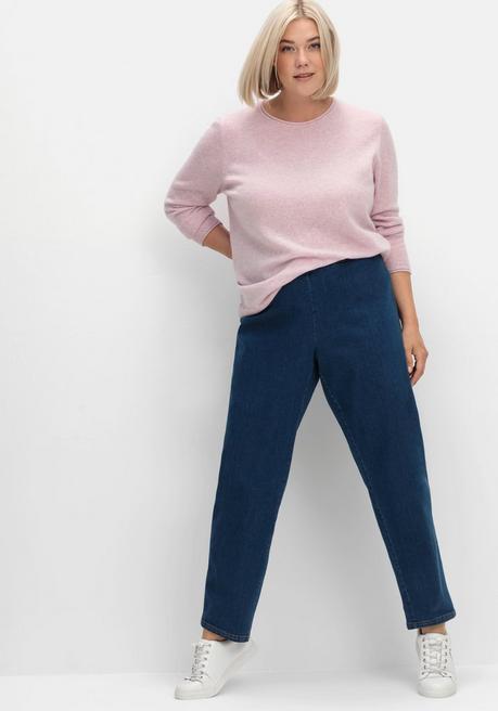 Sheego Jeans In Karottenform, Mit Stretchbund - Dark Blue Denim Sheego