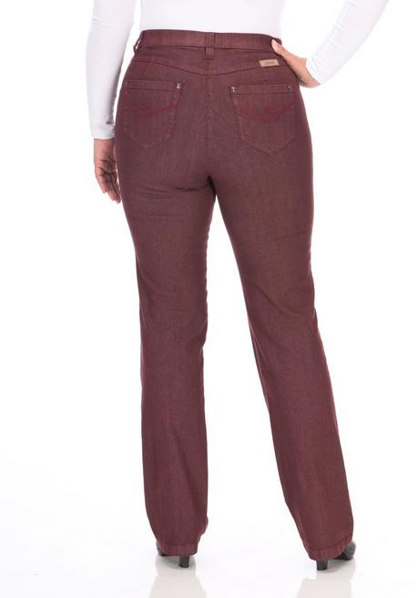 KjBRAND Jeans In Quer-Stretch-Qualität, Mit Komfortbund - Bordeaux Sheego
