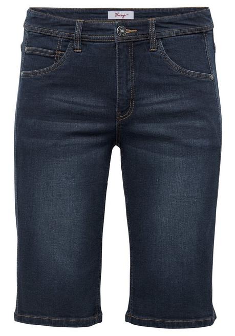 Sheego Jeansbermudas Mit Vorverlegter Seitennaht - Dark Blue Denim Sheego