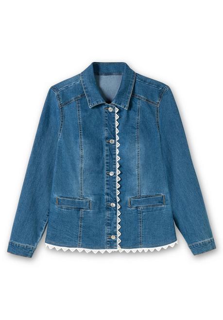 Sheego Jeansblazer Mit Spitzenborte - Blue Denim Sheego